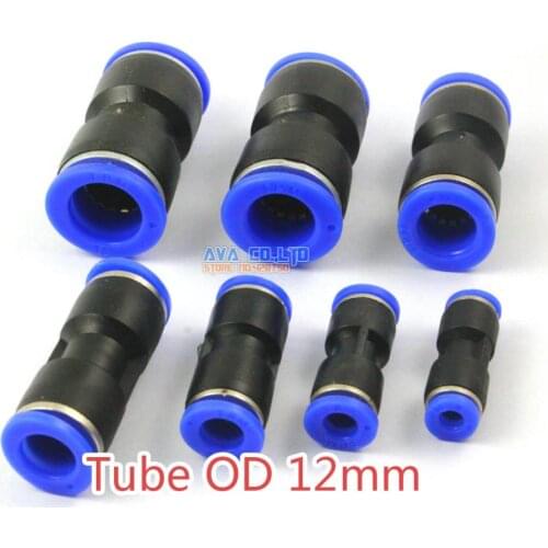 20 Pieces Pneumatic Straight Union Tube OD 12mm Air Push In To Connect Fitting One Touch Quick Release Fitting