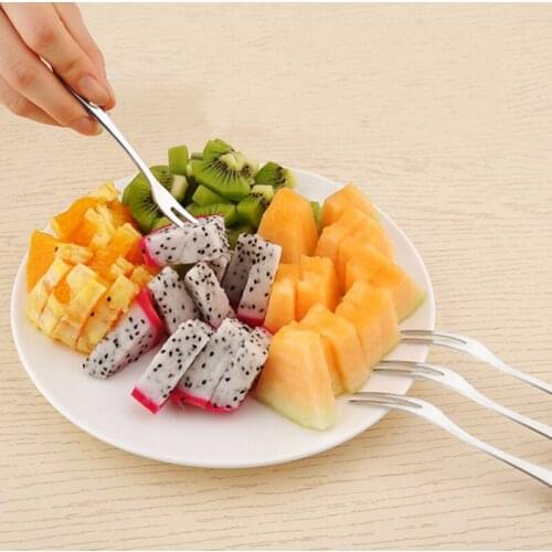 500pcs Stainless Steel Fruit Forks Cake Snack Forks Kitchenware Cutlery Home Party Dessert Flatware Kitche Tools