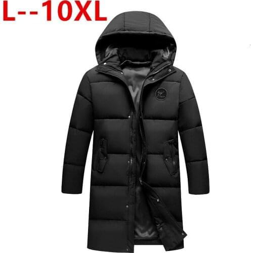 8XL 7XL 6XL long parkas winter jacket men warm Windproof Casual Outerwear Padded Cotton Coat Big Pockets High Quality Parkas Men