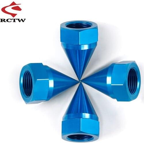 CNC Metal Sharp Thorn Vertebral Locking Dust Proof Nut Wheel Dust Cover Cap Fit for 1/5 Losi 5ive T Rovan LT KingmotorX2