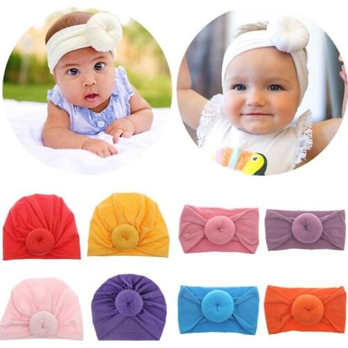 Baby Cotton Headwrap Infant Kids Turban Beanie Hat Solid Color Soft Elastic Cap Hairband Breathable Comfortable Headband New
