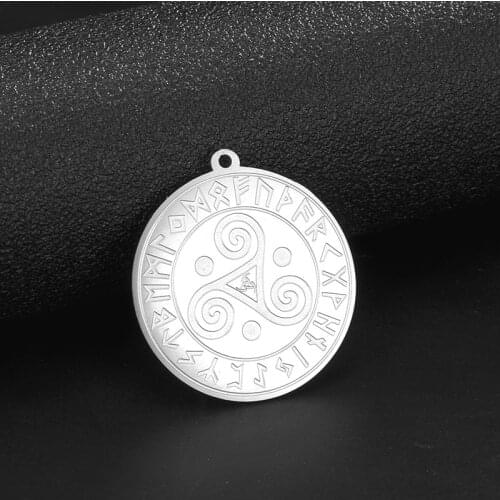 Dawapara Triskele Triple Spiral Triskelion Symbol In Rune Circle Amulet Pendant for Necklace DIY Wholesale Accessories