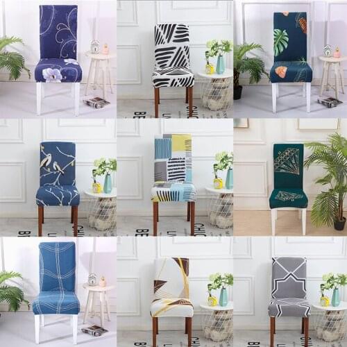 Floral Elastic Chair Cover Spandex Stretch Pliad Armless Chair Slipcovers Removable Dust-proof Protector For Kitchen dining room