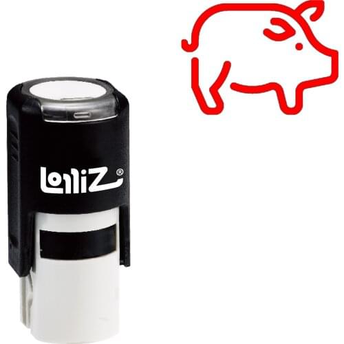 LolliZ Pig Self-Inking Rubber Stamp - Modern Symbol Series