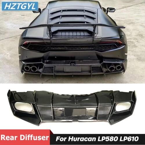 M Style Carbon Fiber Material Rear Bumper Lip Spoiler Diffuser For Lamborghini Huracan LP610 LP580 2014-2017