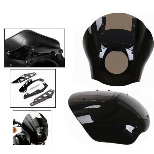 Motorcycle ABS Quarter Headlight Fairing Windshield For Harley XL1200 883 XL883N FXR Dyna 1986-2017