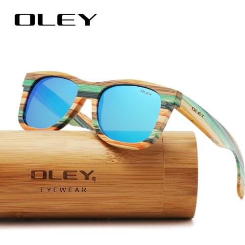 OLEY 2020 Bamboo Sunglasses Men Women Polarized Mirror Full Frame Wood Shades Goggles Handmade Support custom logo Y5915