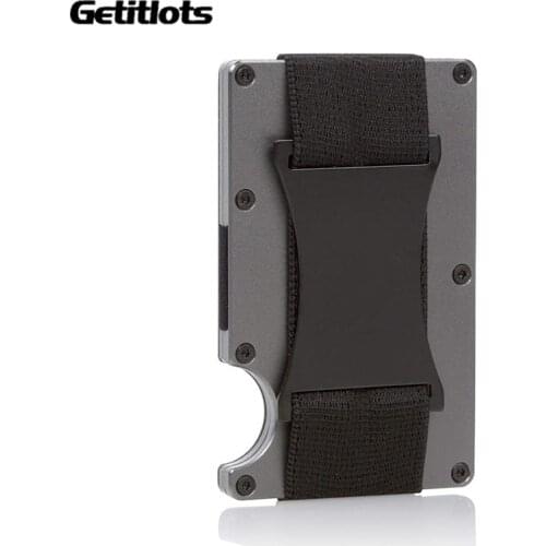 New Business Card Holder Minimalist Credit Cardholder Carbon Fiber RFID Blocking Wallet Money Clip Case Men Slim Metal Wallet