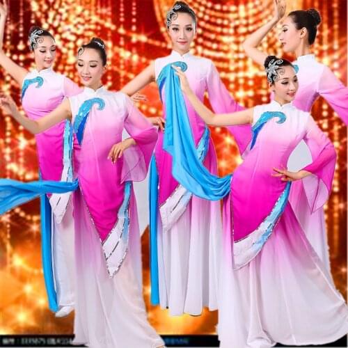 New Purple Chinese Yangko Dance Costume Chinese Oriental Dance Costumes Fan Dance Wear Women Waist Drum Dance Clothing