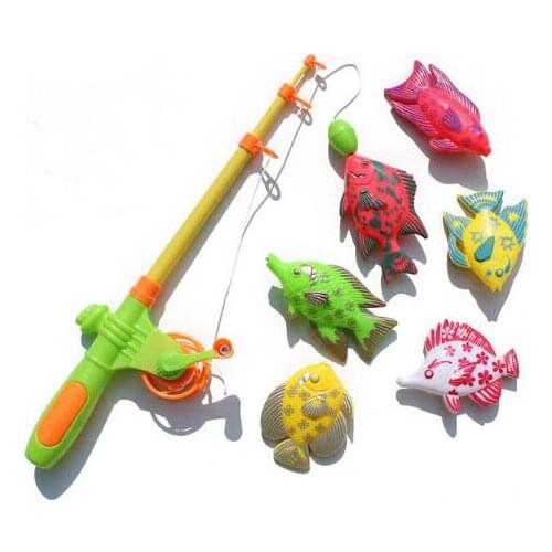 Learning & education magnetic fishing toy comes with 6 fish and a fishing rods, outdoor fun & sports fish toy gift for baby/kid
