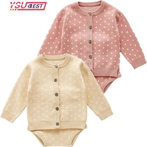 Autumn Baby Girls Clothes Set Baby Knitted Romper Set Infant Newborn kids Cardigan Boys Sweater Cotton Jumpsuit Knitted Suit