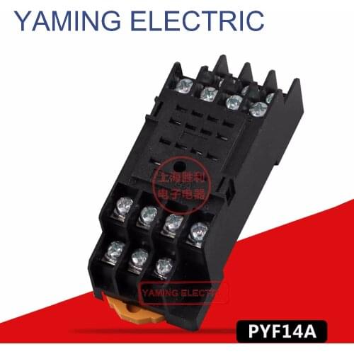 P51 PYF14A 14 Pin Terminal Relay Socket Base Black for MY4NJ base HH54P Power Electromagnetic relay Base DIN rail
