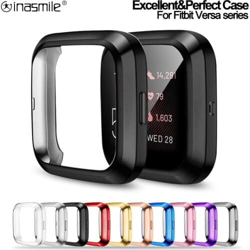 Gorgeous Screen Protector case for Fitbit Versa Lite Smart Watch Protective Case Cover for Fitbit Versa SE Versa 2 Versa 3 Sense