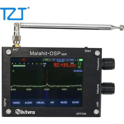 TZT 50KHz-2000MHz Malachite DSP SDR Receiver Malahit SDR Shortwave Radio Receiver AM SSB NFM WFMAluminum Alloy Shell