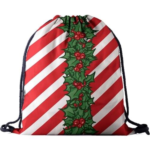 Drawstring Backpack fashion Women 3D printing travel softback men Christmas drawstring bags unisex Womens shoulder factory new