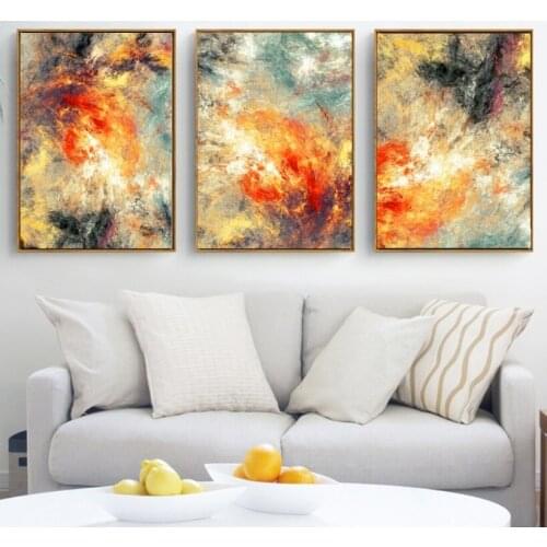Modern Abstraction 3 Pieces Canvas Paintings Modular Pictures Wall Art Canvas for Living Room Decoration No Framed