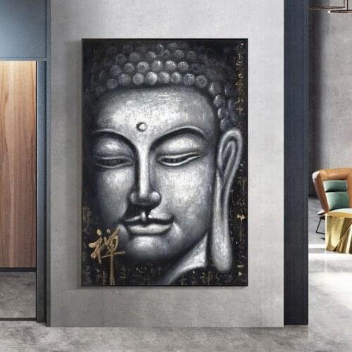 Vintage Sliver Buddha Oil Paintings Print On Cnavas Art Prints Chinese Style Buddhism Canvas Art Prints Wall Pictures Home Decor