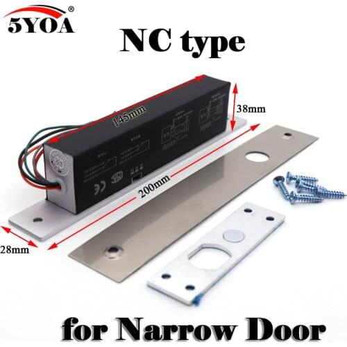 Narrow Door Electric Bolt Mortise Lock for Door Lock Access Control DC 12V Stainless Steel Fail Safe Secure NC NO Electronic