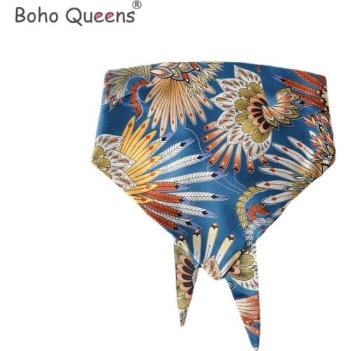 Boho Queens hippie women floral print sleeveless tops beach bohemian vest ladies short bow ruffles polyester boho camis