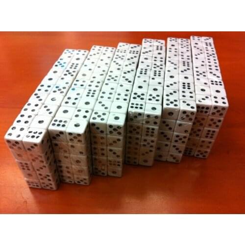 10mm square white with black spots dice / full black spot general plastic three-dimensional