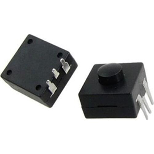 10 Pcs Vertical 3 Terminal On Off On Off Position Torch Push Button Switch Black
