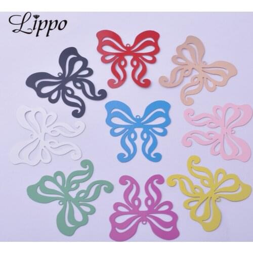 30pcs AB6145 40*42mm Big Butterflies Shape Charms Bowknot Pendant Earring Connectors