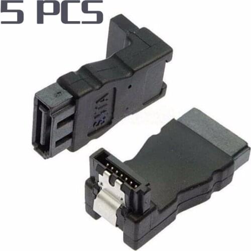 5pcs/lot SATA 7Pin Male to Female Angled Type 90 Degree Extension converter adapter