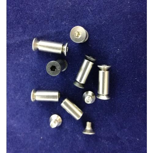 50pcs/bag,19MM stainless steel Knife Handle hex Screws Suitable for 5mm hole blackHandicraft accessories