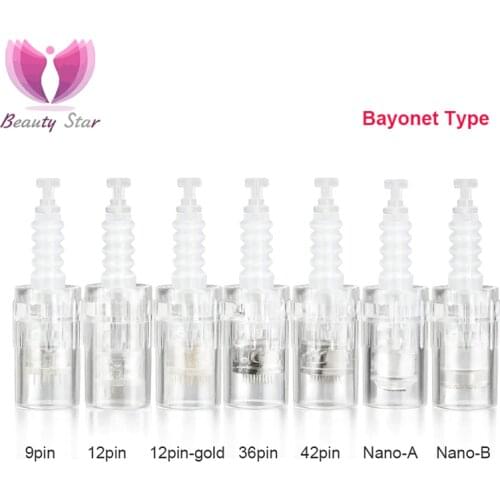 10/ 50pcs Replacement Bayonet Cartridge For Derma Pen Micro needling Pen 9 pin /12 pin /36 pin /nano Needles Tattoo Needles