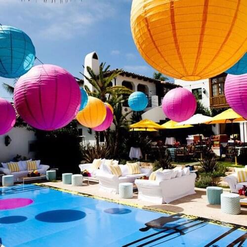 10cm 15cm 20cm 25cm 30cm 35cm 40cm Chinese New Year Decorations Paper Lantern Wedding Decoration Lanterne Bedroom Paper Lamps