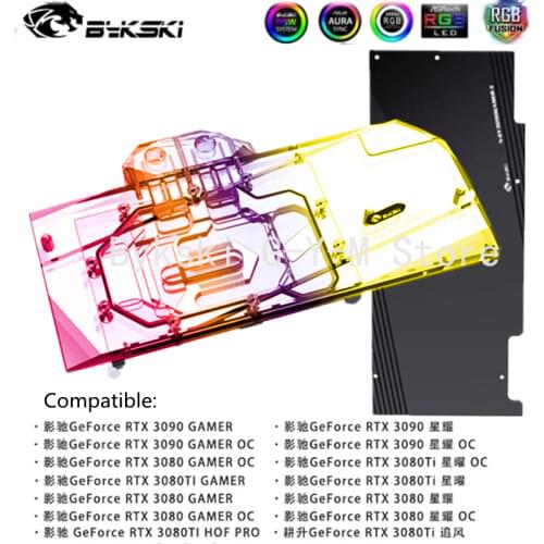 Bykski GPU Water Block For GALAX GeForce RTX 3090/3080 GAMER OC Graphics Card, Full Cover Copper Radiator Block N-GY3090GAMER-X