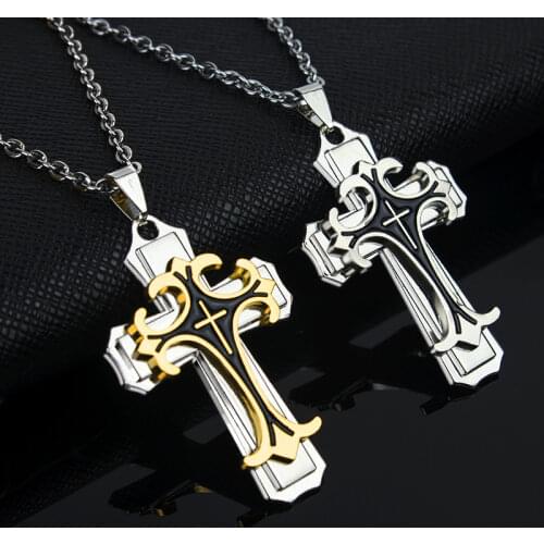 High Quality Cross Pendant Necklaces For Men Women Teens Punk Gothic Trendy Cross Necklace Fashion Jewelry Gifts