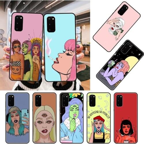 Phone Case For SamSung Galaxy S Note 10 20 7 8 9 Plus Edge E Ultra Lite Black Cover Waterproof Luxury Hoesjes Tpu Bad-girls