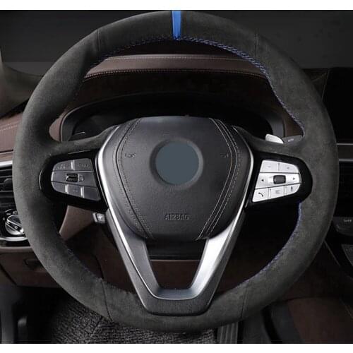 Car Steering Wheel Cover Hand-Stitched Non-slip Black Suede For BMW G20 G21 G30 G31 G32 X3 G01 X4 G02 X5 G05 X7 G07 Z4 G29
