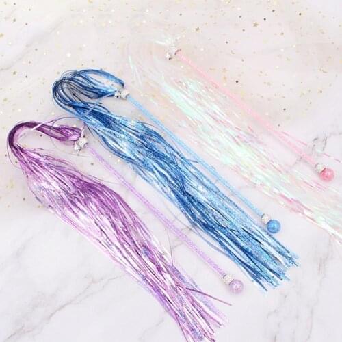 Cat Teaser Tassels Design Interactive Acrylic Kitten Teaser Stick Toy for Indoor Feather Toys Pet Supplies