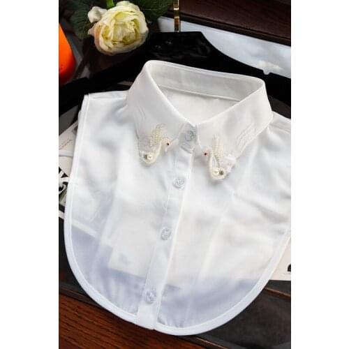 European root pearl pearl swan crystal chain necktie half - length shirt lace Star little crystal half detachable