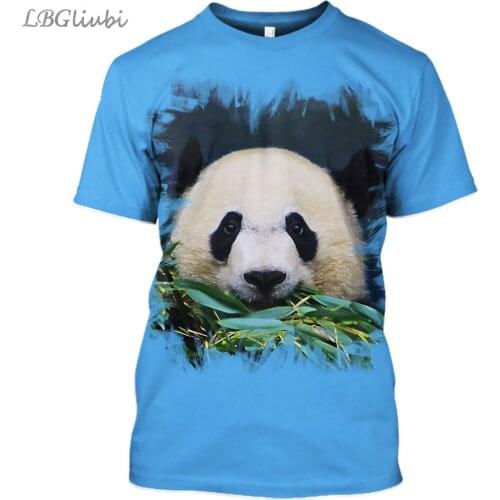 LBG New Panda 3D Print T-Shirt Men and Women Fashion Short Sleeve Casual Cartoon T-shirt Harajuku Panda T-Shirt