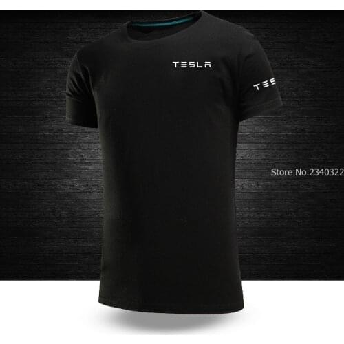 Summer short Sleeve Tee Shirt Men Summer Tesla letter T-Shirt solid colour T shirt