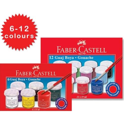 Faber-Castell Gouache Paint, 6 - 12 Colours