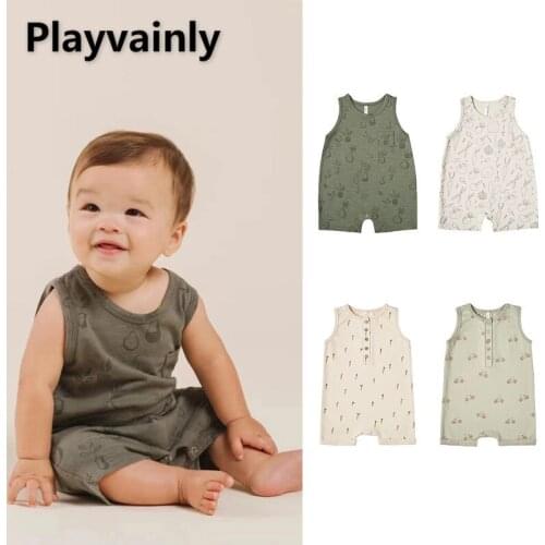 Baby Boy Girl Romper 2021 New Cotton printing Sleeveless One Piece Romper Baby clothes 0-2Y E10029