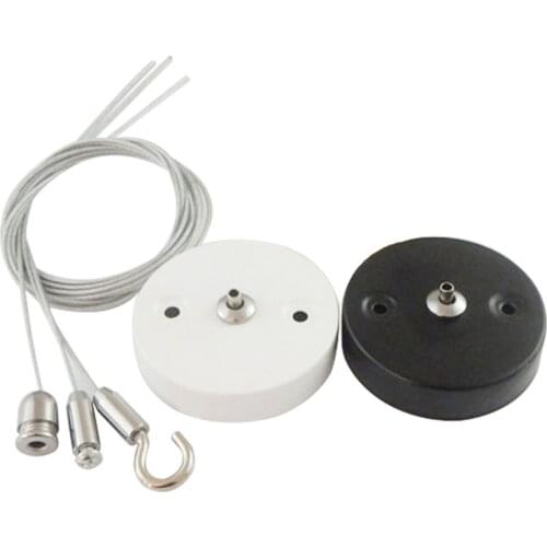 6PCS Pendant Lamp Round Ceiling Tray With 1M Wire Sling, Used For Hoisting Various Lamp LED, Turnbuckles And Hooks