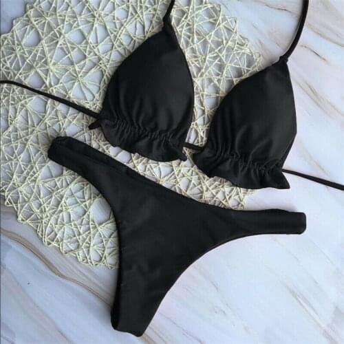 Swimming Suit For Women Bikini Push Up Swimwear Sexy Swimsuit Bathing Suit Solid Color Ruffle Swim Suit Costumi Da Bagno Donna