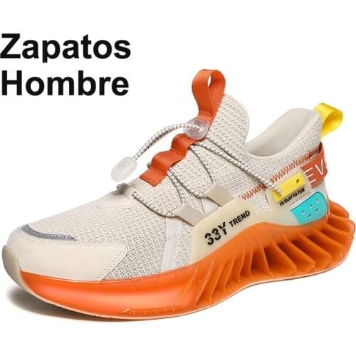 Trendy Blade Running Shoes for Men Breathable Mesh Reflective Sneakers Antiskid Damping Outsole Sport Shoes Training Zapatillas