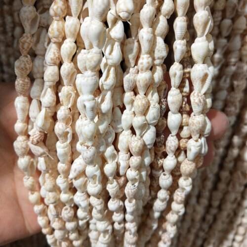 Natural Shell Necklace 80cm Length White Snail Shape Shell Beads for Jewelry Making DIY Necklace Bracelet Accessories Size 5-6mm