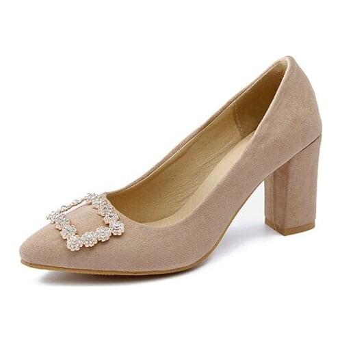 The new 2018 fashion diamond light mouth sweet flowers thick with 48 single shoe heel size code 31-18118