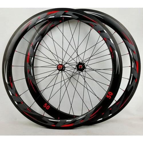 Carbon Knife Road Wheel Set 50mm Road Carbon Fiber Open Wheel Set Road Bike 700C Wheel Fat Ring