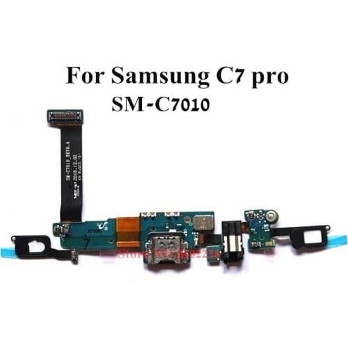Original USB Charging Dock Port Flex cable For Samsung C7 pro C7010 Charger plug board+Home Return Sensor Microphone Replacement