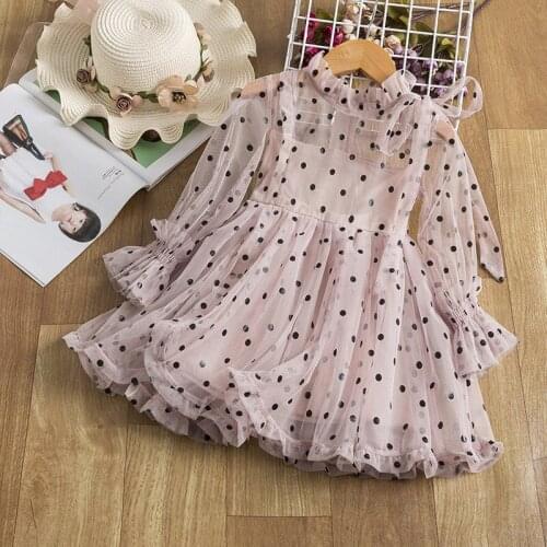 Girls Dress 2021 New Summer Girls Clothes Polka Dot Princess Dress Children Cool Clothes Baby Girls Dress Casual Wear 3 8Y
