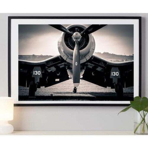Aircraft Take Off Black White Landscape Wallpaper Canvas Posters Prints Wall Art Painting Decorative Picture Modern Home Decor