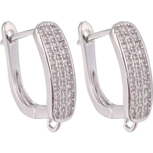 Juya DIY Gold/Silver Color Fastener Shvenzy Ear Wire Earring Hooks Accessories For Handmade Charms Bridal Earrings Making